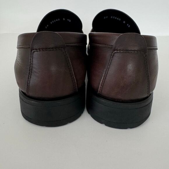 Ferragamo David Gancini Bit Leather Loafers Lug Sole Slip-On Shoes Mens 12D